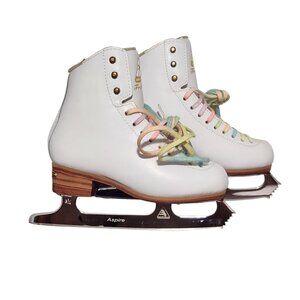 Jackson Freestyle Figure Skates Skating White w/ Glow In the Dark Laces Size 2C